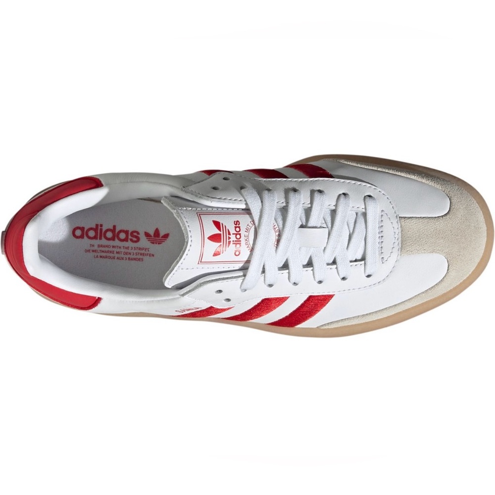 Adidas Women's White and Red Sambas